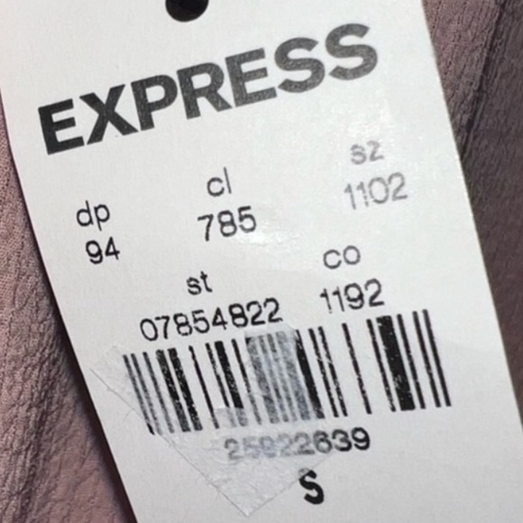 Express Chiffon Dress S Blush Pink NWT Ruffles Boho Flutter Sleeves Fitted Waist - Picture 10 of 10